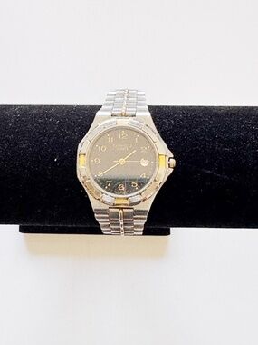 Caravelle Quartz Watch 34mm Two Tone Gold Silver Women Unisex Working Scratches